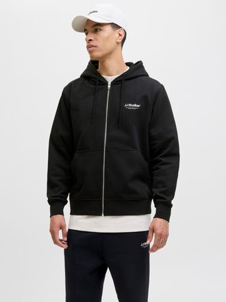 Jack & Jones Kapuzensweatshirt JACK & JONES JJESOHO SWEAT ZIP HOOD NOOS, Herren, Gr. XL, schwarz, angeraute Sweatware, Obermaterial: 80% Baumwolle, 20% Polyester, 