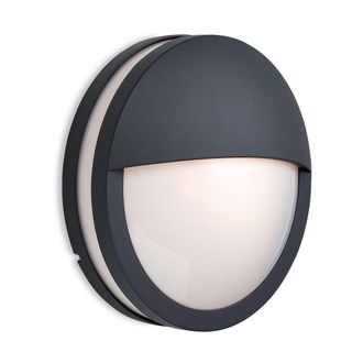 Netlighting Zenith 1 Light WallFlush Ceiling Pendant Light Graphite Opal Diffuser IP54 E27 in Grey