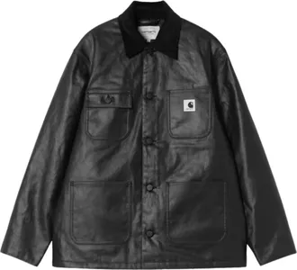 Carhartt Work in Progress Black Dean Michigan Garment-Dyed Cotton Canvas Jacket
