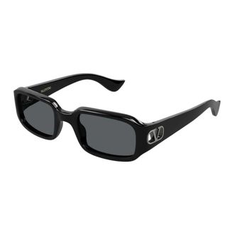 Valentino Rectangle Sunglasses - female - Valentino - Sunglasses - Black - 53 MM - Accessories