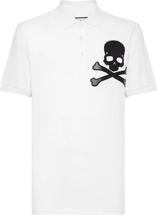 Philipp Plein Slim Fit Polo shirt SS Skull - Heren - Polos - Wit - 4XL - Katoen - Tops
