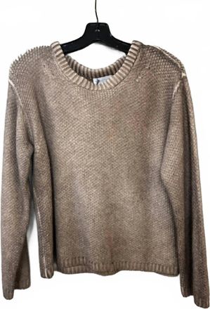 Ploumanac'h Womens Patty Soffio Art Cashmere Crumble Crewneck Sweater In Espresso