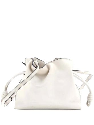 Loewe Flamenco Knot Clutch Leather Mini crossbody bag - White