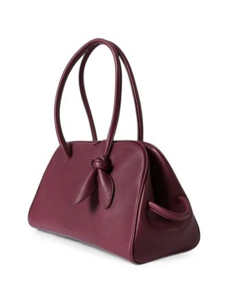 Jacquemus Burgundy Silk And Nylon Handbag With Knot Detail