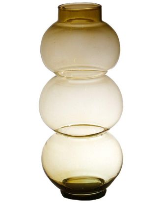 BIDKhome Round Trio Low Neck Mouthblown Recycled Glass Vase