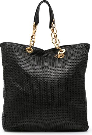 Dior Pre-owned Womens Woven Tote Bag - Black Leather - One Size