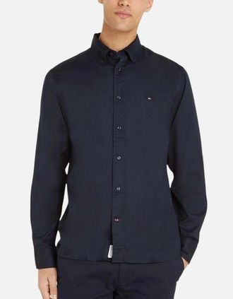 Tommy Hilfiger Mens TOMMY HILFIGER Mens Shirts Slim Fit Oxford Long Sleeve Casual Top - Navy - Size: 38/Regular