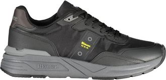 Blauer Polyester Sneaker - Heren - Sneakers - Zwart - 44 EU - Polyester - Schoenen