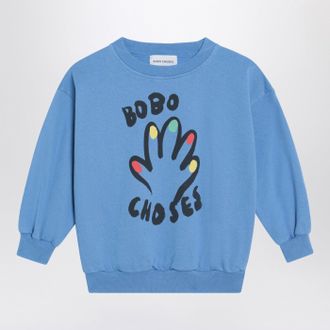 Bobo Choses Light blue sweatshirt with logo print