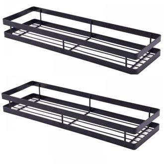 OEM Soporte De Estanter&iacute;a Mural - Hierro Negro - 40 X 12 X 5 5 Cm - 18 Kg Por Unidad - 2 Piezas