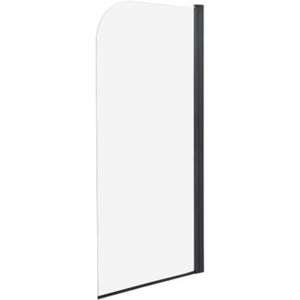 Beliani Schermo da bagno minimalista per doccia in vetro temperato regolabile 140 x 70 cm nero Lapan