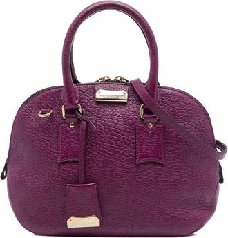 Burberry Pre-owned Burberry Small Grained Calfskin Heritage Orchard Bowling Bag Ladies L84RP6DHCSHILVBK