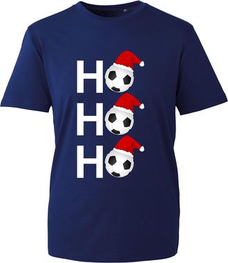 Generic Ho Ho Ho Football T-Shirt, Funny Christmas Soccor Snowman Santa Xmas Day Unisex Kids Adults Top (Navy, 12 Years)