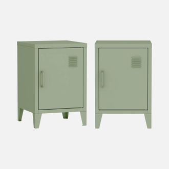 Sweeek Mesita Industrial Con 1 Puerta, Set De 2