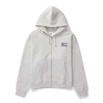 Nike x Stussy SS24 Full-Zip Fleece Hoodie Grey Black FJ9181-050