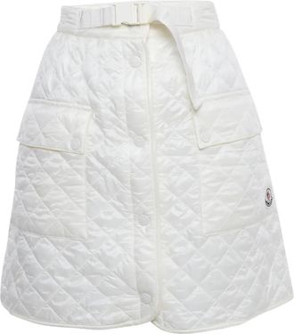 Moncler Gonna midi svasata trapuntata - Bianco