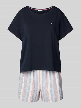Tommy Hilfiger Pyjama mit Logo-Stitching in Dunkelblau, Größe XS