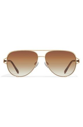 Quay Key Twist 60mm Gradient Aviator Sunglasses in Brushed Gold/Sepia at Nordstrom