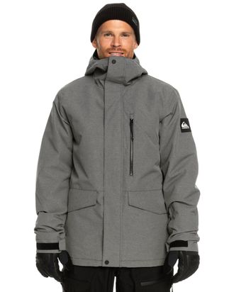 Quiksilver Snowboardjacke QUIKSILVER Mission Solid, Herren, Gr. S, grau (erdgrau), Obermaterial:100% Microfaser;, Jacken Snowboardjacke