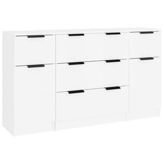 Berkfield Home 3 Piece Sideboard Set White Engineered Wood