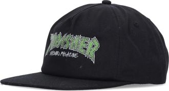 Thrasher Platte Klep Baksteenpet Zwart/Wit - Heren - Petten - Zwart - ONE Size - Katoen - Accessoires