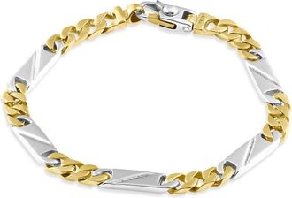 Pompeii3 Mens Figaro link 14k Gold (22gram) or Platinum (36gram) 6mm Bracelet 8.5