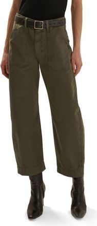 Favorite Daughter The Major Wide Leg Crop Pants in Army at Nordstrom, Size 33
