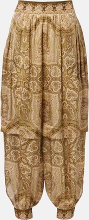 Zimmermann Luna paisley silk satin balloon pants