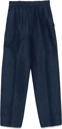 Saint Laurent Pantaloni in seta anni 80 - Blu