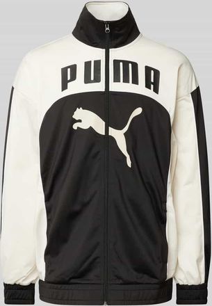 Puma Relaxed Fit Sweatjacke mit Label-Print Modell FUTURE.PUMA.ARCHIVE in Black, Gr&ouml;&szlig;e XL