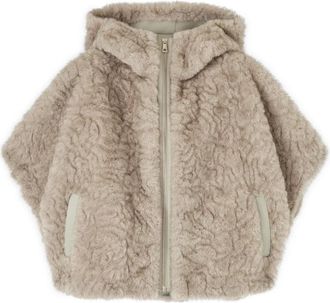 Motivi Cape met Pluche-effect - Dames - Ponchos - Beige - M - Polyester - Jassen