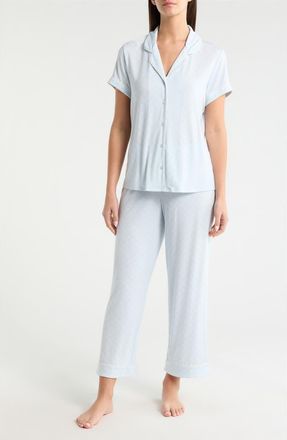 Nordstrom Moonlight Eco Crop Pajamas in Blue A Cutout Geo at Nordstrom, Size X-Small