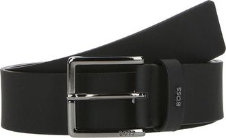 HUGO BOSS Mens Ther D Boss Textured Leather Belt, Black