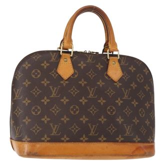Louis Vuitton Alma Handbag Monogram Canvas Brown Canvas Handbag (Pre-Owned)