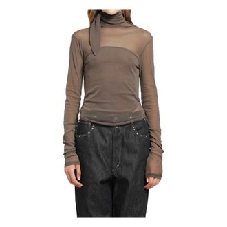 Christophe Lemaire Tops, Dames, Bruin, S, Ballerina Foulard Top