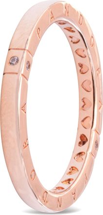 Pandora Rose Sparkling Wishbone Heart Ring