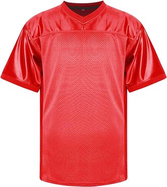 Generic Blank Football Jersey,90S Hip Hop Sports Mesh Practice Plain Football Shirt Gym T-Shirts Mens UK Moisture Wicking Running Tops for Men Breathable Shor