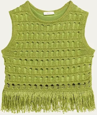 A.L.C. Esme Open-Knit Fringe Top