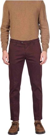 Mason's Torino Flex Chino - Heren - Slim Fit Broeken - Rood - L - Katoen - Broeken
