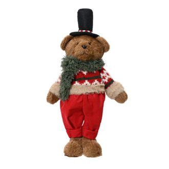 MondoViro Oso de peluche navide&ntilde;o 18x10 cm 37h