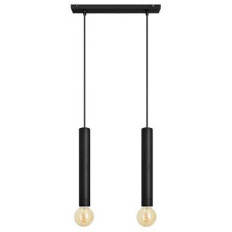 Netlighting Tuba Straight Bar Pendant Ceiling Light Black 40cm