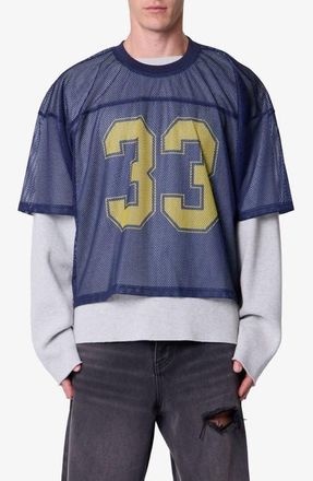 mnml Football Mesh Jersey in Navy at Nordstrom, Size Xx-Large