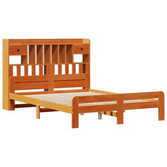 Berkfield Home Decorative Bookcase Bed without Mattress Wax Brown 160x200cm Soli | Size: 160x200 cm