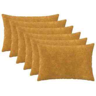 vidaXL Federa 6 Pz Heerlen Giallo 50 X 75 Cm Fleece In Microfibra Vidaxl
