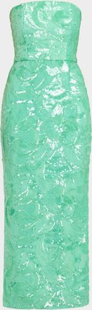 Helsi Leslie Strapless Sequin Column Gown