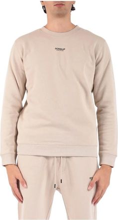 Dondup Hoodies & sweatvesten, Heren, Beige, M, Katoen, Katoenen Crewneck Sweatshirt