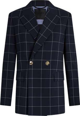 Liu Jo double-breasted check blazer - Blue