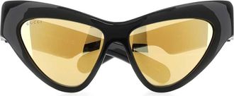 Gucci Womens Cat-Eye Acetate Sunglasses Black