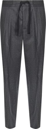 Dolce & Gabbana Grey Pants With Drawstring Waist In Wool Blend Man