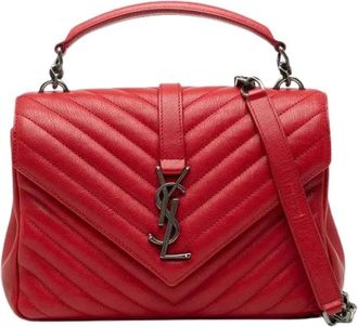 Saint Laurent Pre-owned Handbags, female, Red, Size: ONE SIZE Pre-owned Leather Shoulder Bag